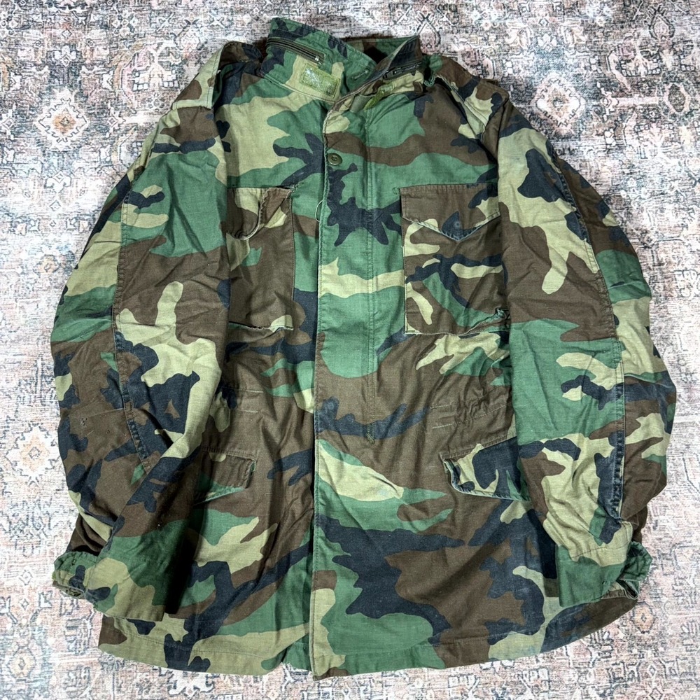 Alpha Industries US Army Jacket‎ Men's M Green Camouflage Field Coat Military